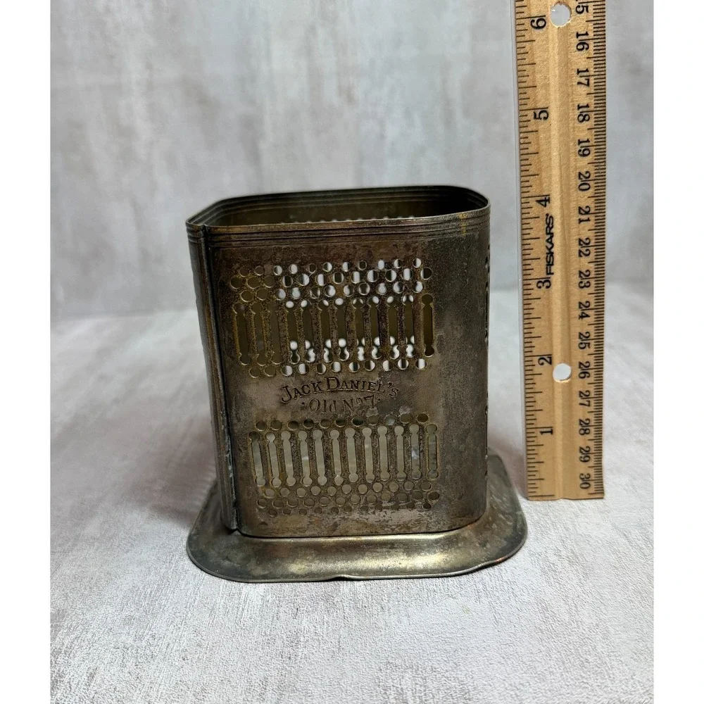 Vintage Jack Daniel's Old No. 7 Silver Plate Match Holder Made in England Caddy